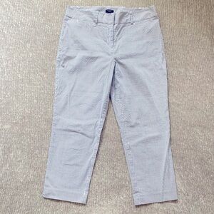 Ann Taylor Factory Petite Curvy Seersucker Stripe Pants Size 10P Preppy Coastal